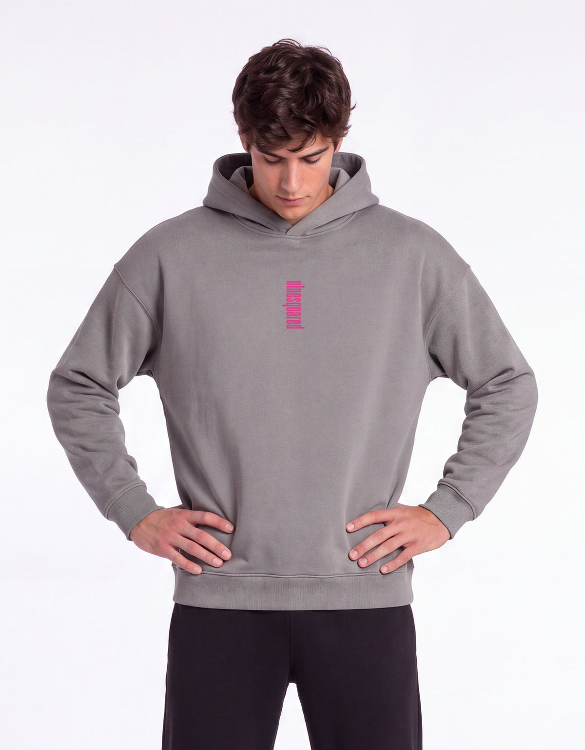 Oversized Off-Court Hoodie Dante - Light Gray-thumbmail-7