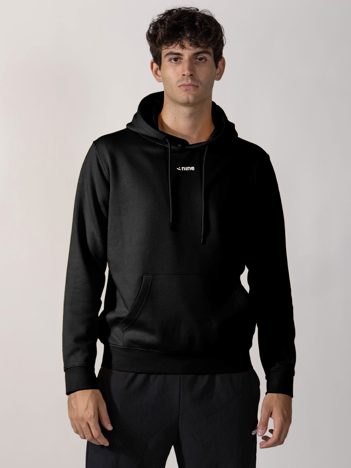 Regular Hoodie Sella - Black-thumbmail-3
